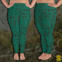Load image into Gallery viewer, Snakes Turqs &amp; Burgundy (super high rise leggings)