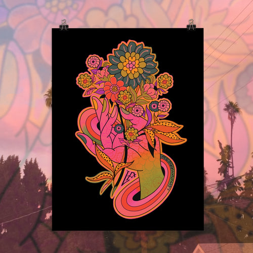 HOLY NEON HANDSY FLORA (print)